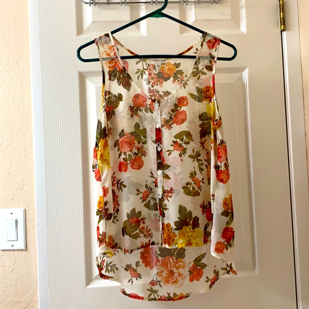 Floral “lace” (see through) blouse